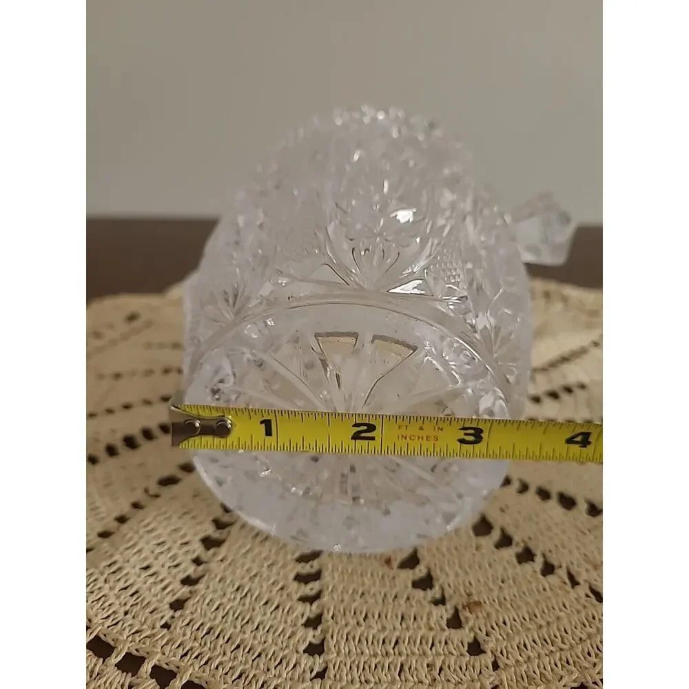 Vintage Lead Crystal Pressed Glass Vintage Ice Bucket Sawtooth Edges